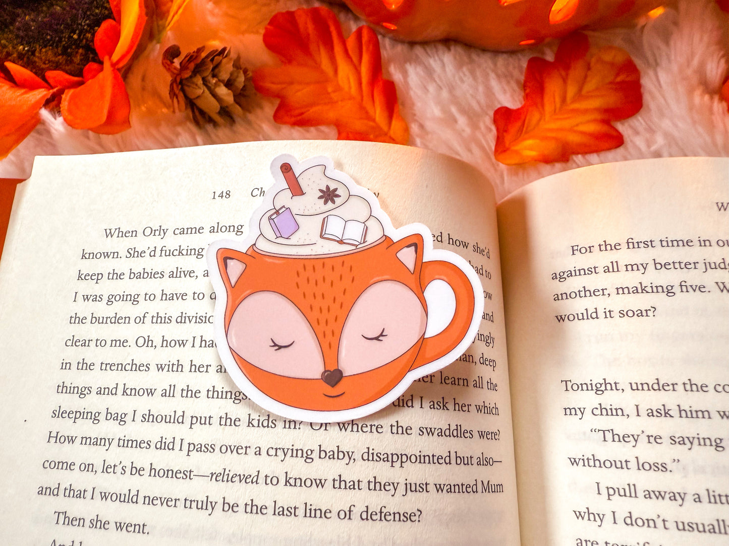 Cozy Fox Mug Fall Books Sticker