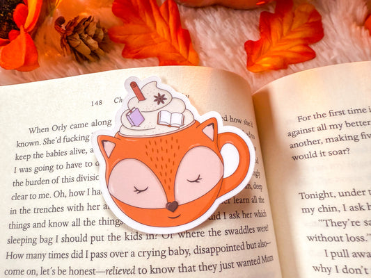 Cozy Fox Mug Fall Books Sticker