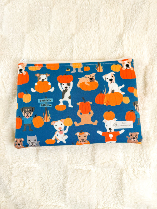 Dogs & Pumpkins Fall Zippered E-Reader Pouch