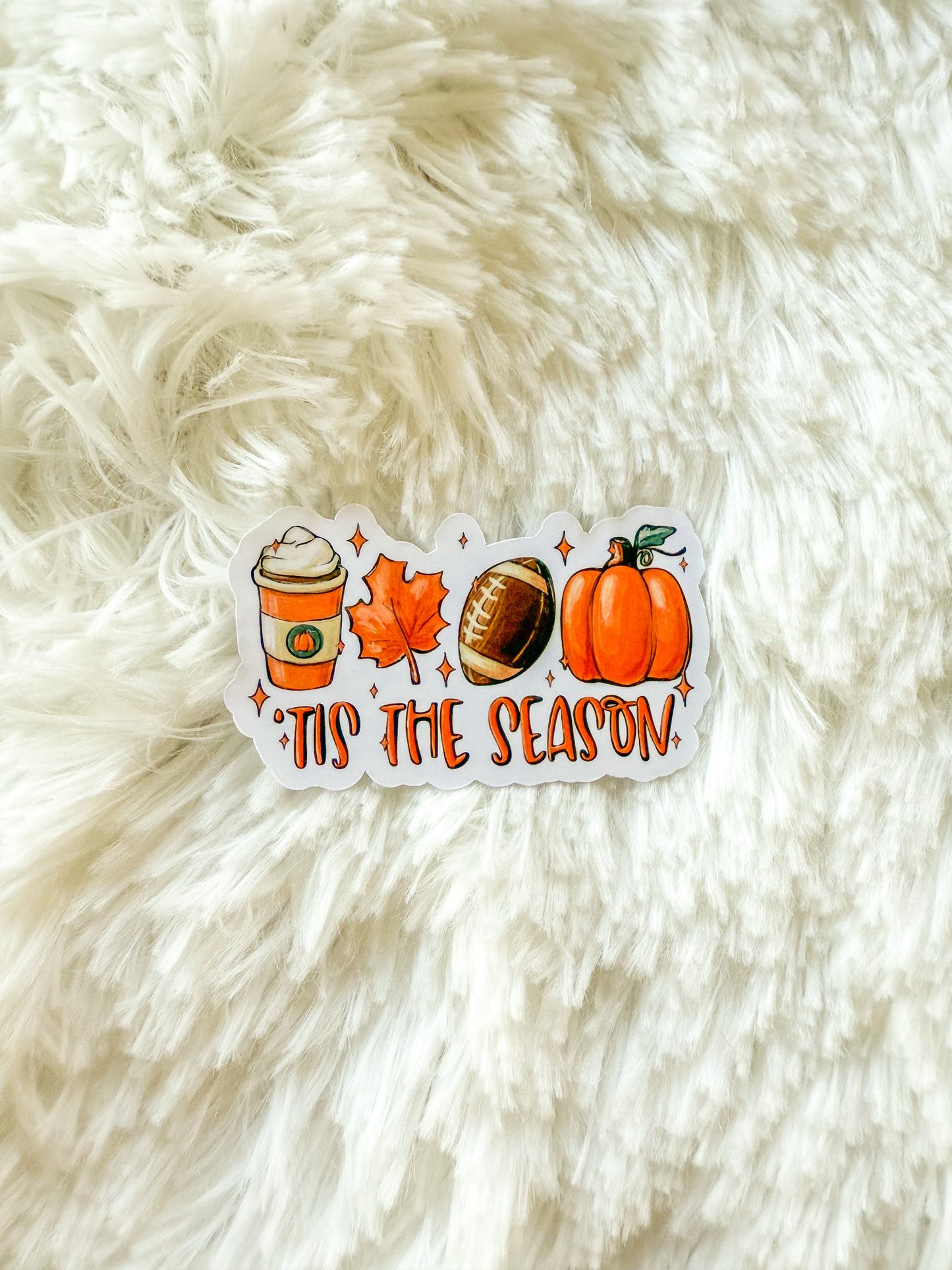 Tis The Season Football and Coffee Fall Sticker