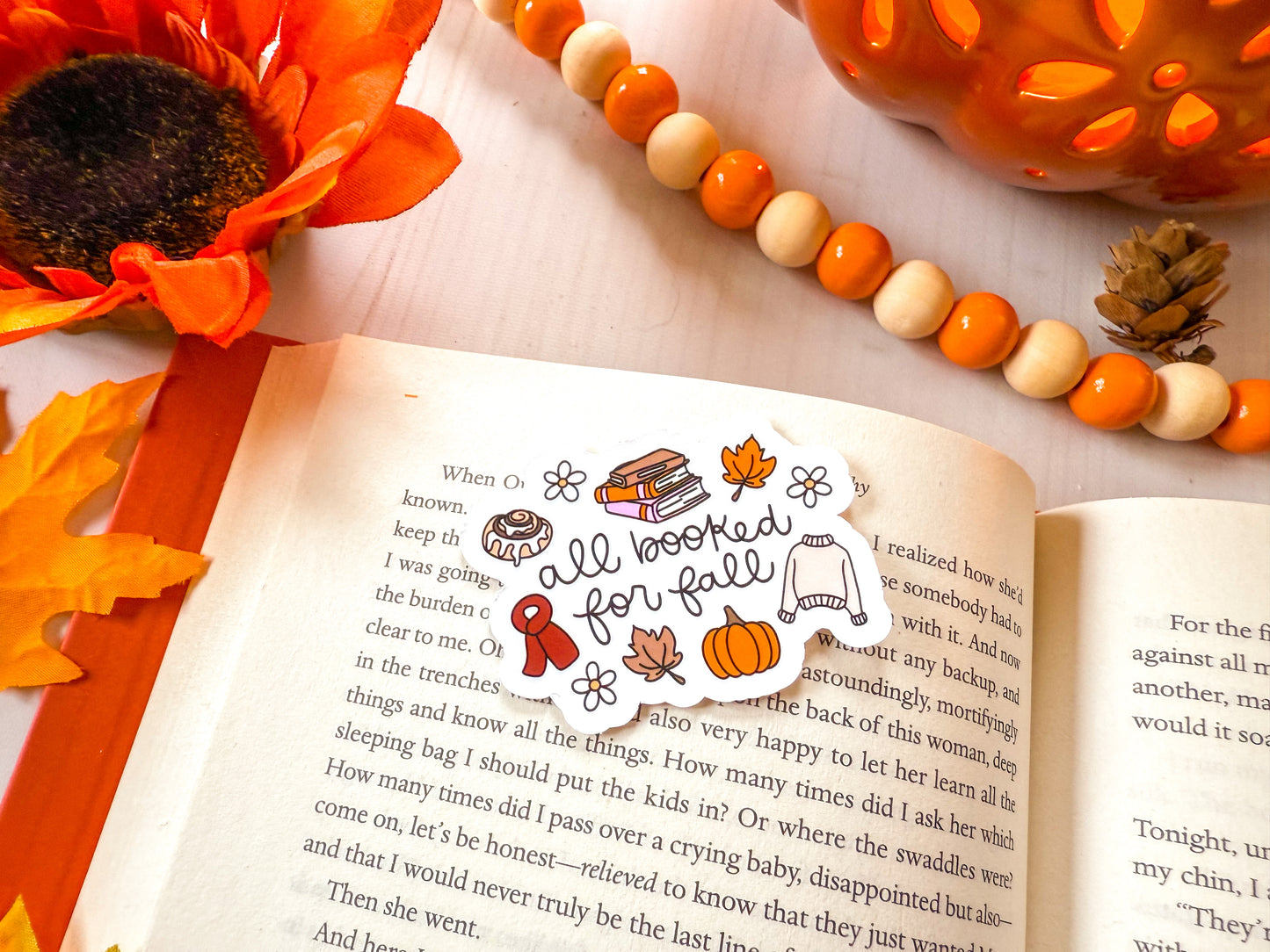 All Booked for Fall Bookish Sticker