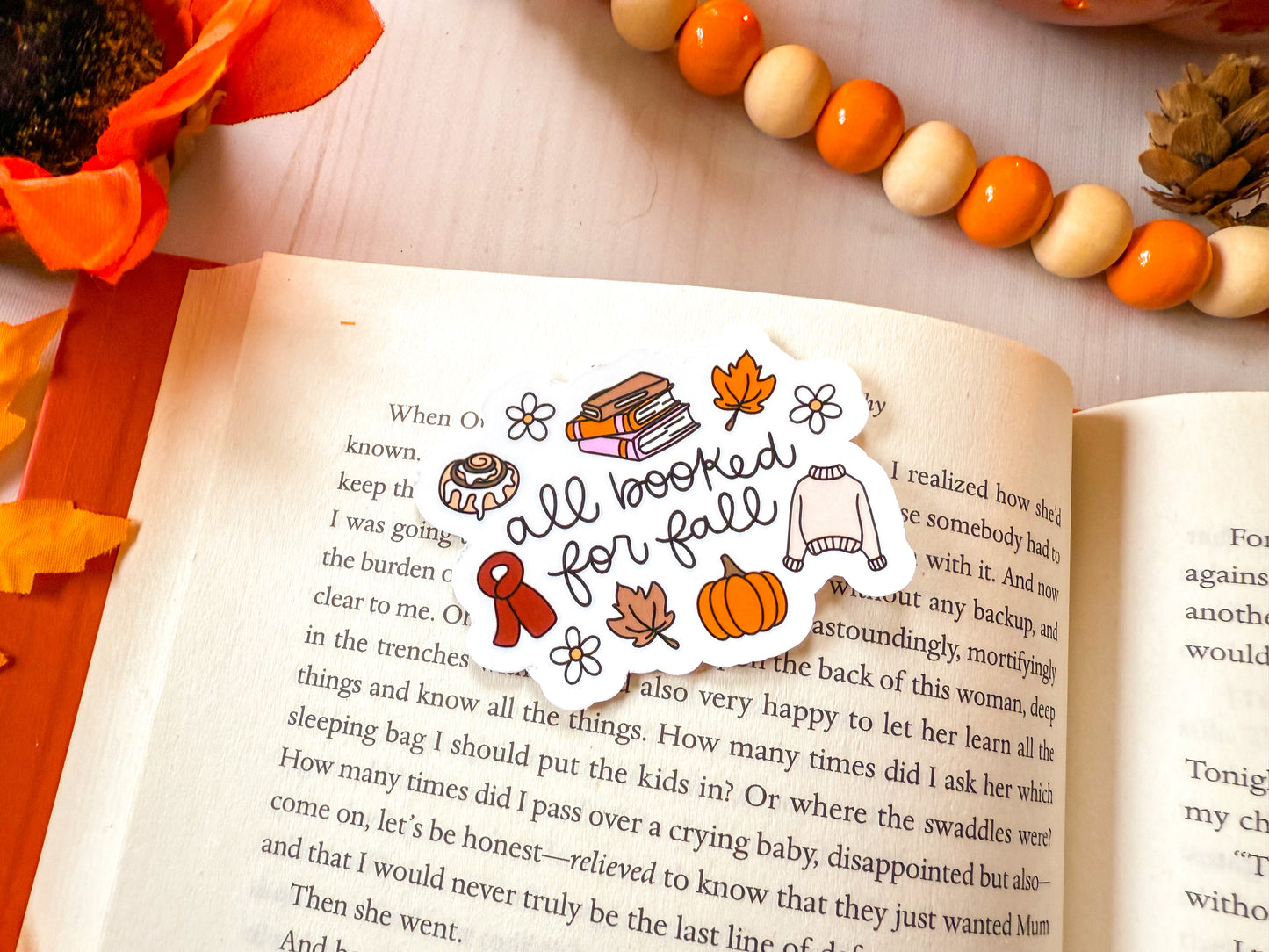 All Booked for Fall Bookish Sticker