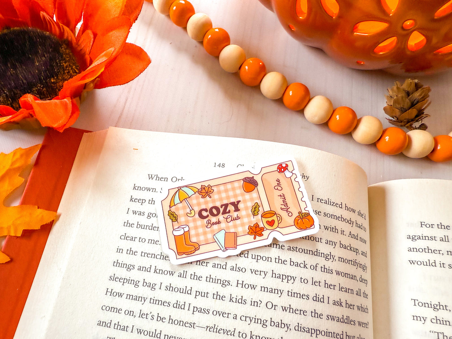 Cozy Book Club Sticker