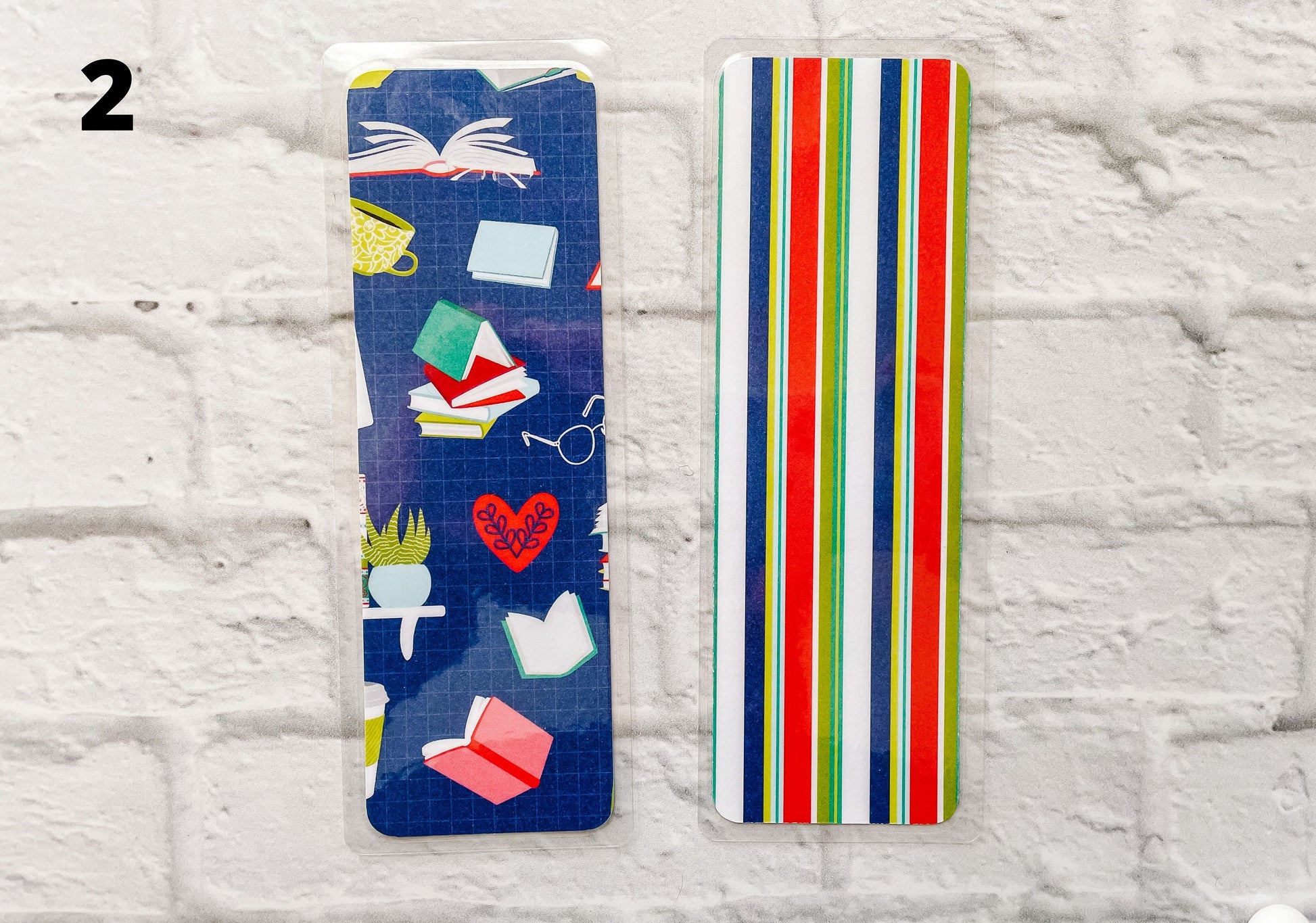 Bookshelf, Books & Lazy Cat Bookmarks