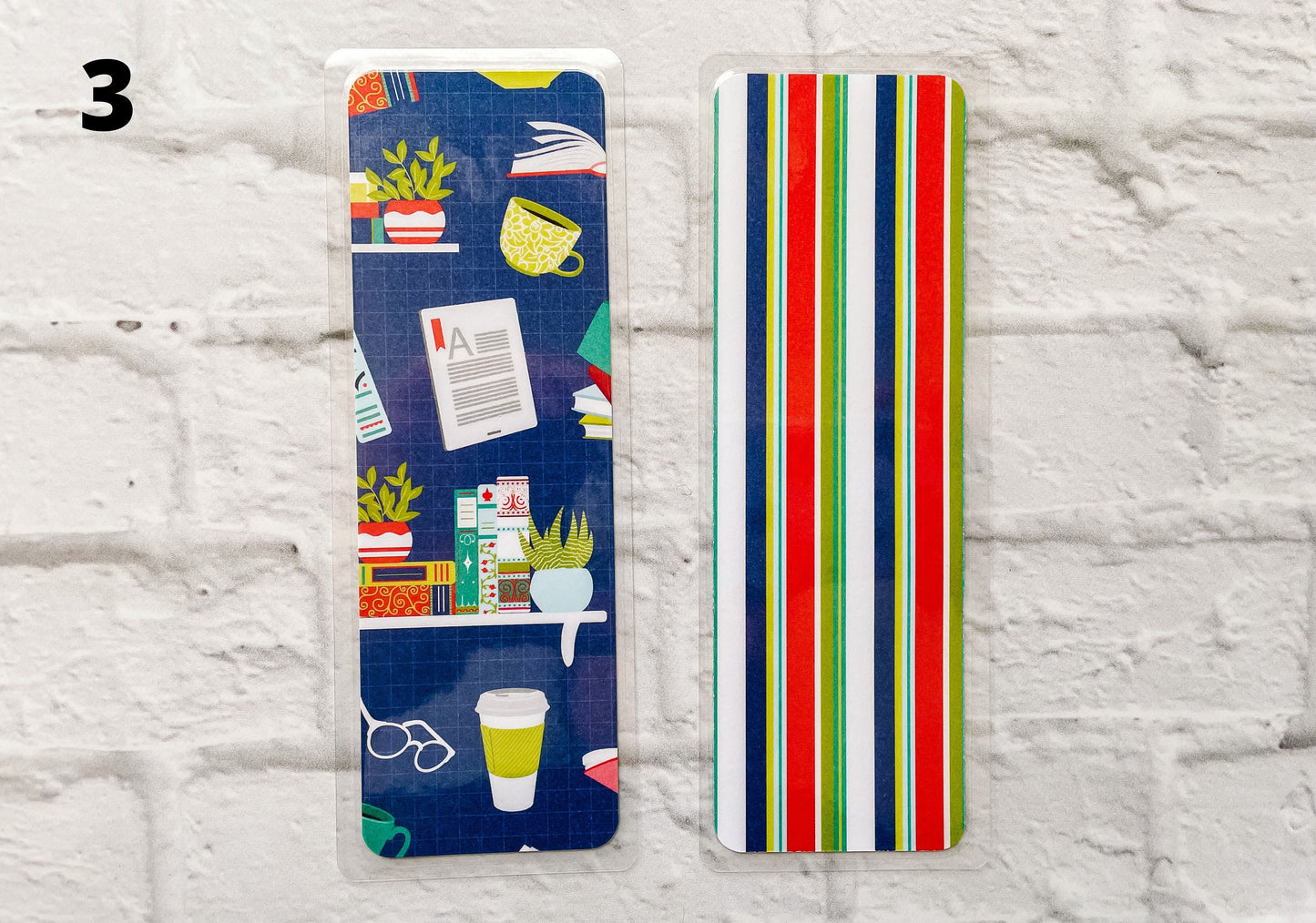 Bookshelf, Books & Lazy Cat Bookmarks