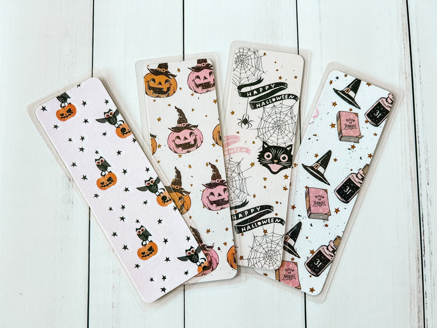 Pink Halloween Bookmarks
