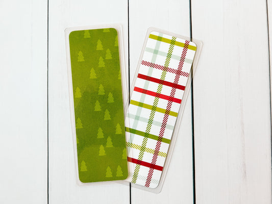 Christmas Trees and Plaid Christmas Bookmark