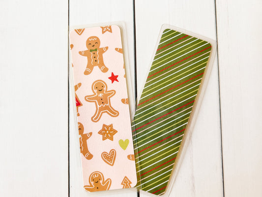 Pink Gingerbread Christmas Bookmark