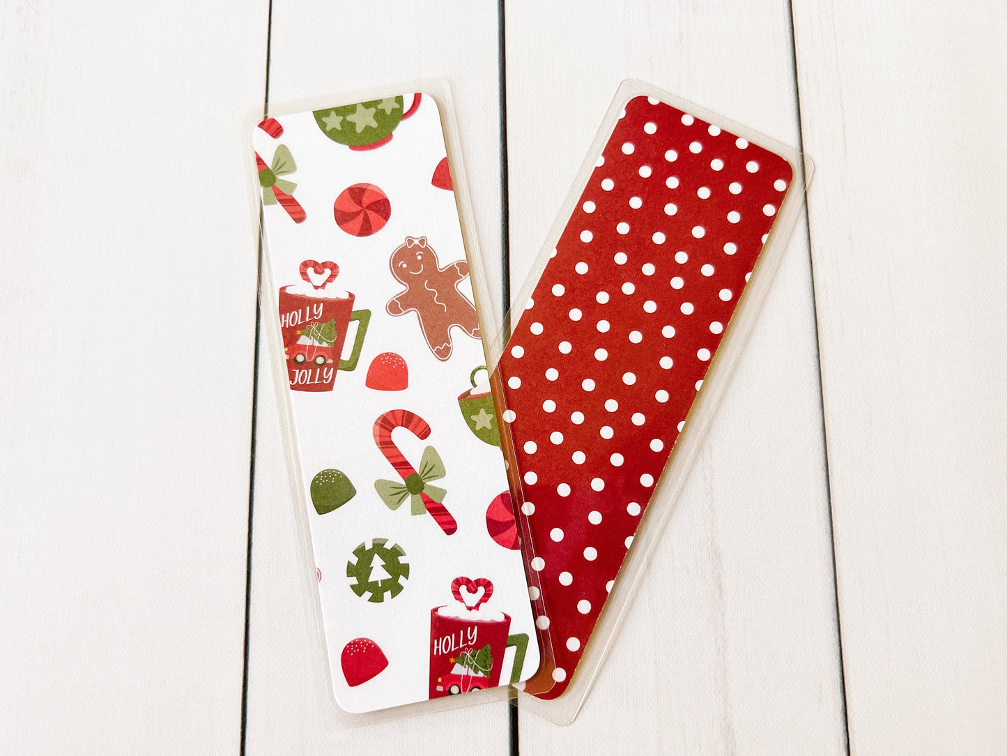 Holly Jolly Hot Cocoa & Gingerbread Christmas Bookmark
