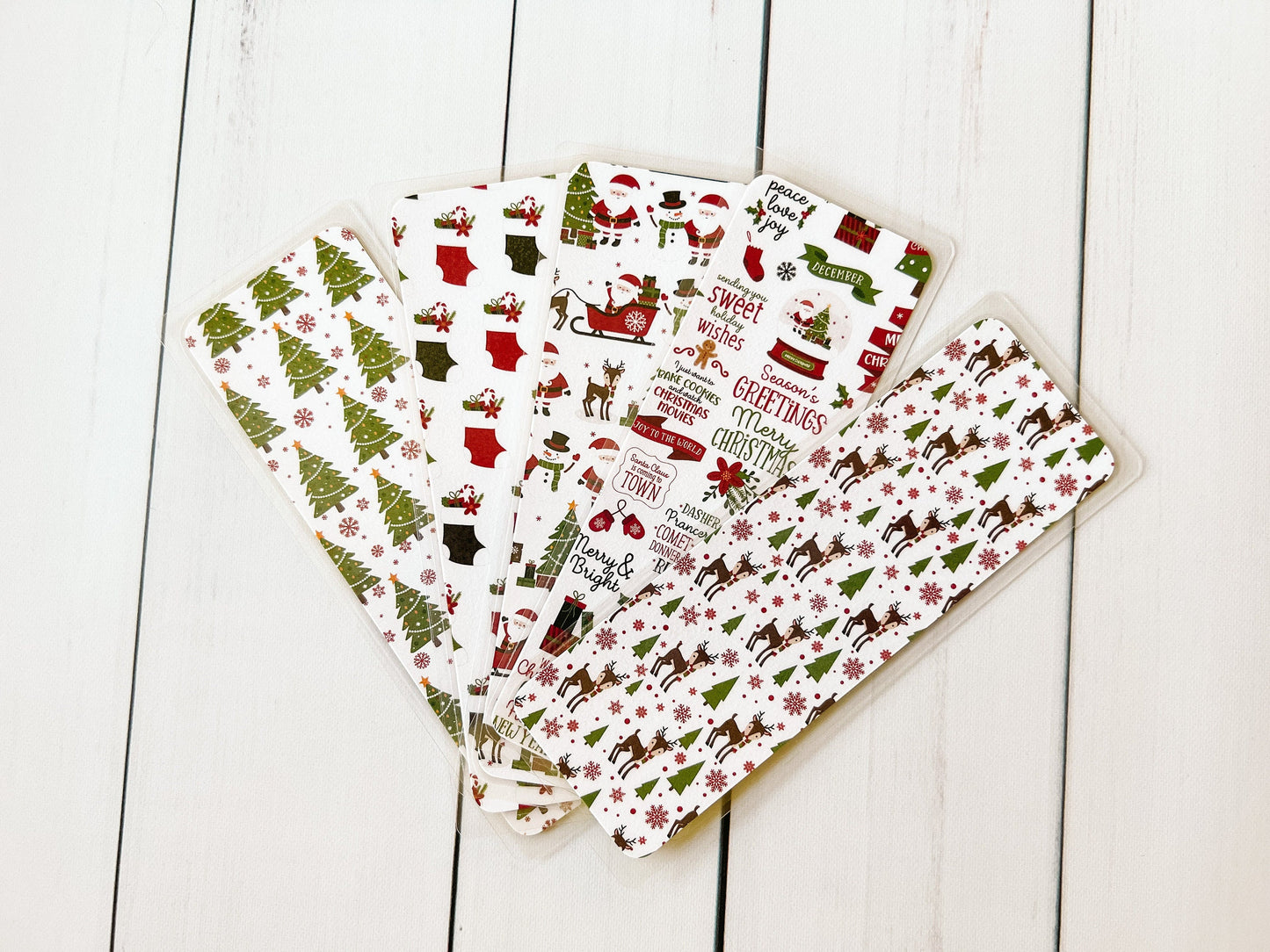 Santa & Reindeer Christmas Bookmarks
