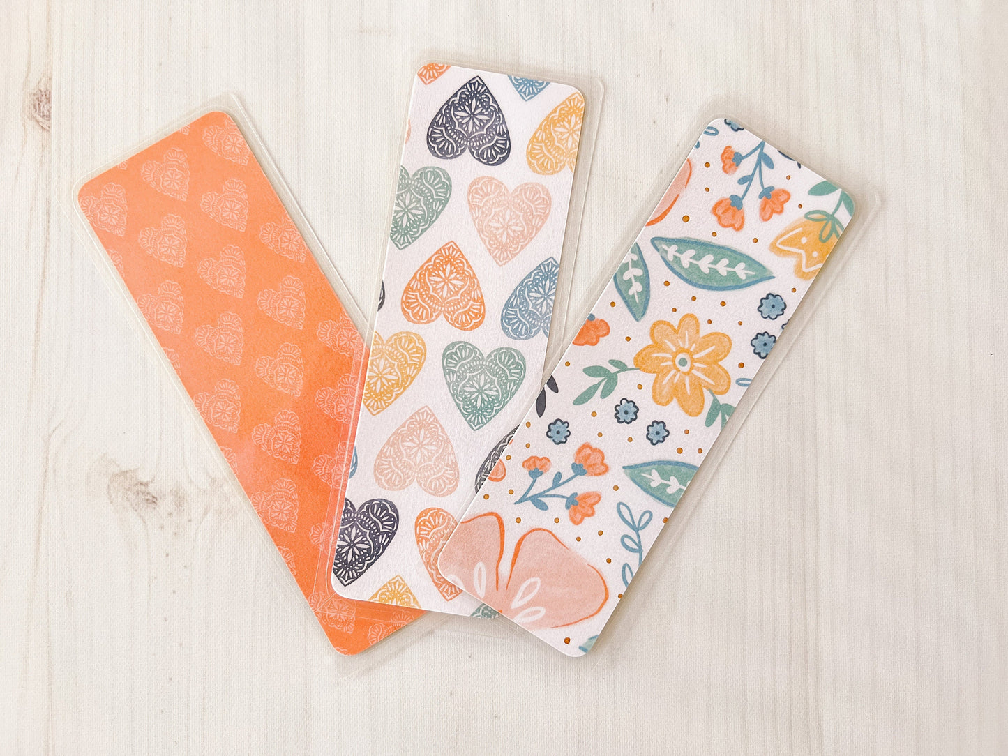 Peachy Hearts Bookmarks