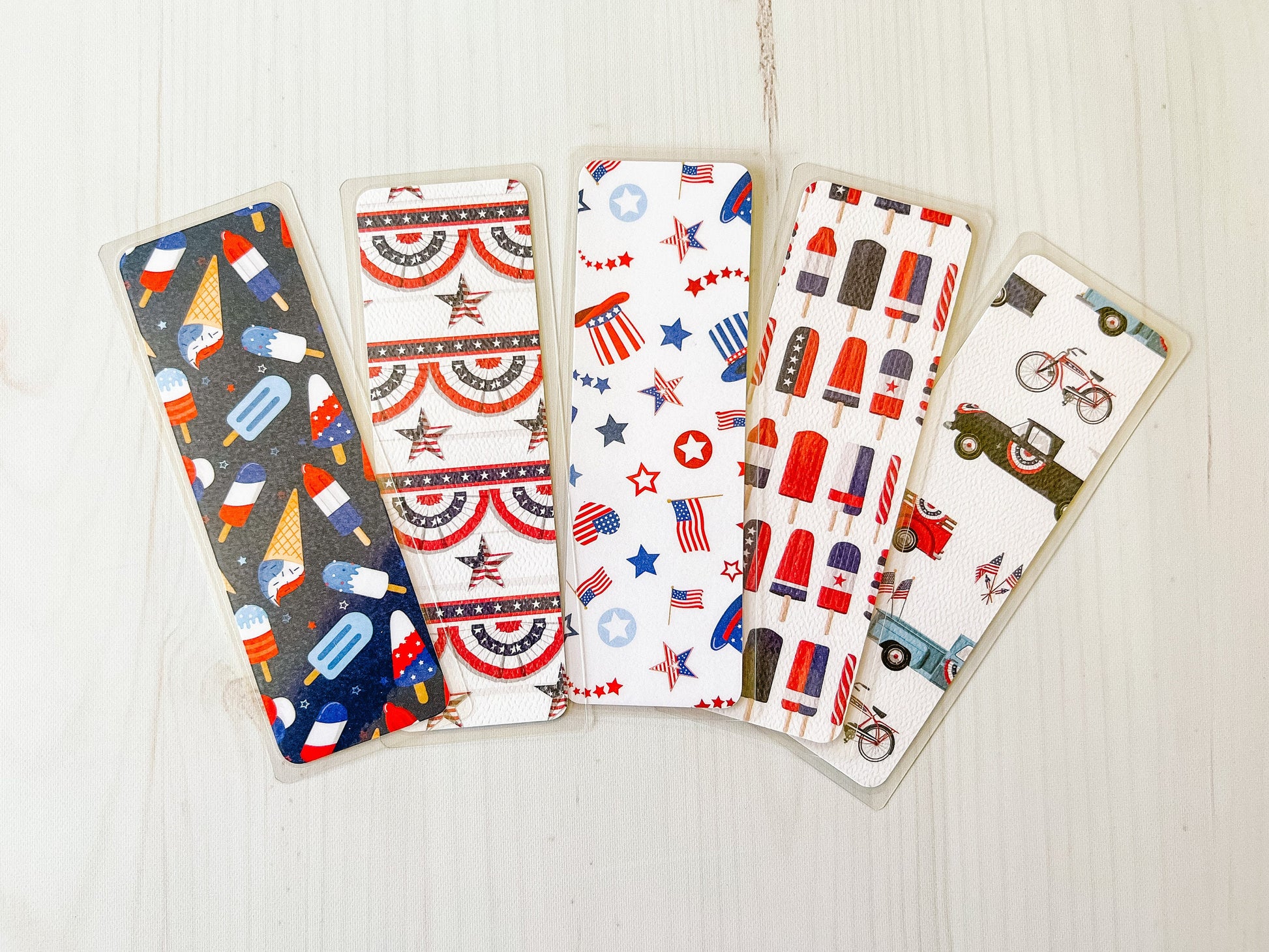 4th of July Summer Bookmarks | Summer Bookmark | Patriotic Bookmark | Cute Bookmark | Ice Cream Bookmark | Popsicle Bookmark | Flag Bookmark