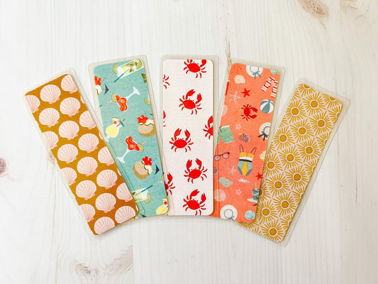 Summer Vacation Bookmark | Summer Bookmark | Beach Bookmark | Cute Bookmark | Crab Bookmark | Shells Bookmark | Drinks Bookmark