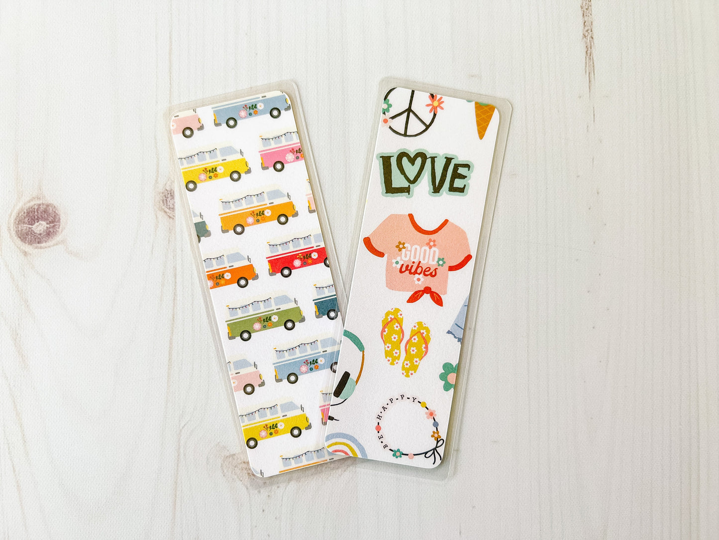 Retro Summer Bookmarks | Roller skate Bookmark | Cute Bookmark | Music Bookmark | Peace Bookmark | Rainbow Bookmark | Love Bookmark