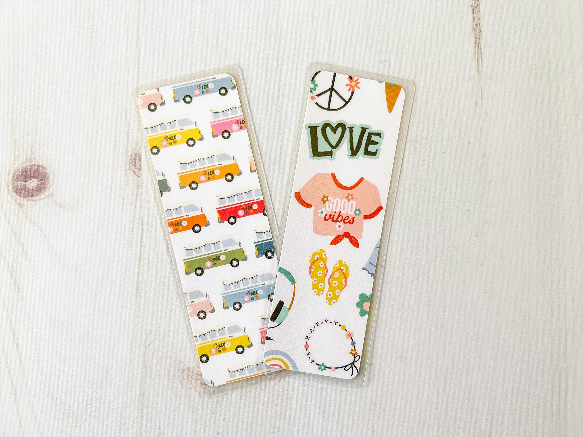 Retro Summer Bookmarks | Roller skate Bookmark | Cute Bookmark | Music Bookmark | Peace Bookmark | Rainbow Bookmark | Love Bookmark