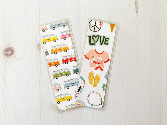 Retro Summer Bookmarks | Roller skate Bookmark | Cute Bookmark | Music Bookmark | Peace Bookmark | Rainbow Bookmark | Love Bookmark