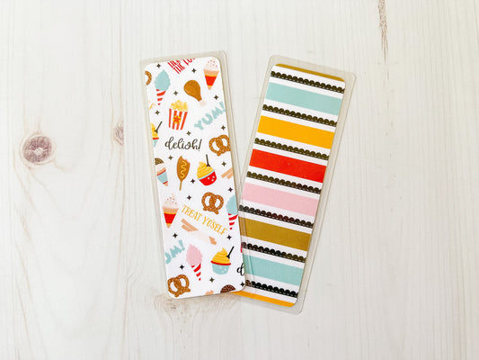 Carnival Snacks |Popcorn Bookmark | Summer Bookmark | Pretzel Bookmark | Cute Bookmark | Food Bookmark | Ice Cream Bookmark | Movie Bookmark