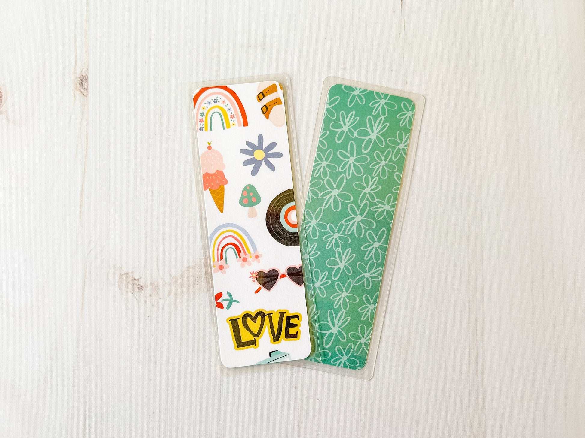 Retro Summer Bookmarks | Roller skate Bookmark | Cute Bookmark | Music Bookmark | Peace Bookmark | Rainbow Bookmark | Love Bookmark