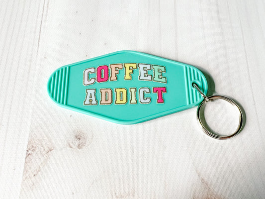 Coffee Addict Keychain | Bookworm Keychain | Cute Motel Keychain | Gifts for Her | Coffee Lovers Keychain | Coffee Lovers Gift