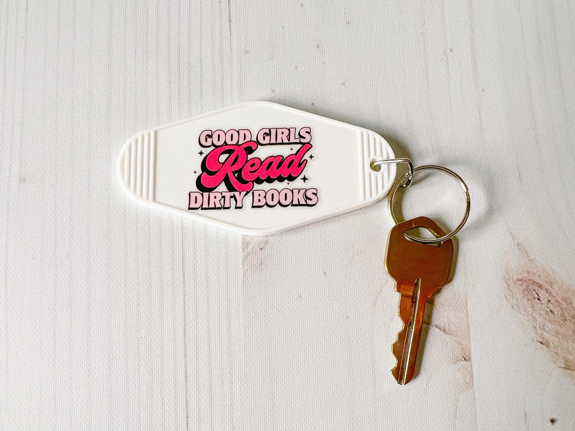 Good Girls Read Dirty Books Keychain | Bookworm Keychain | Cute Motel Keychain | Reader Gift | Books Keychain | Book Keychain | Book Gift
