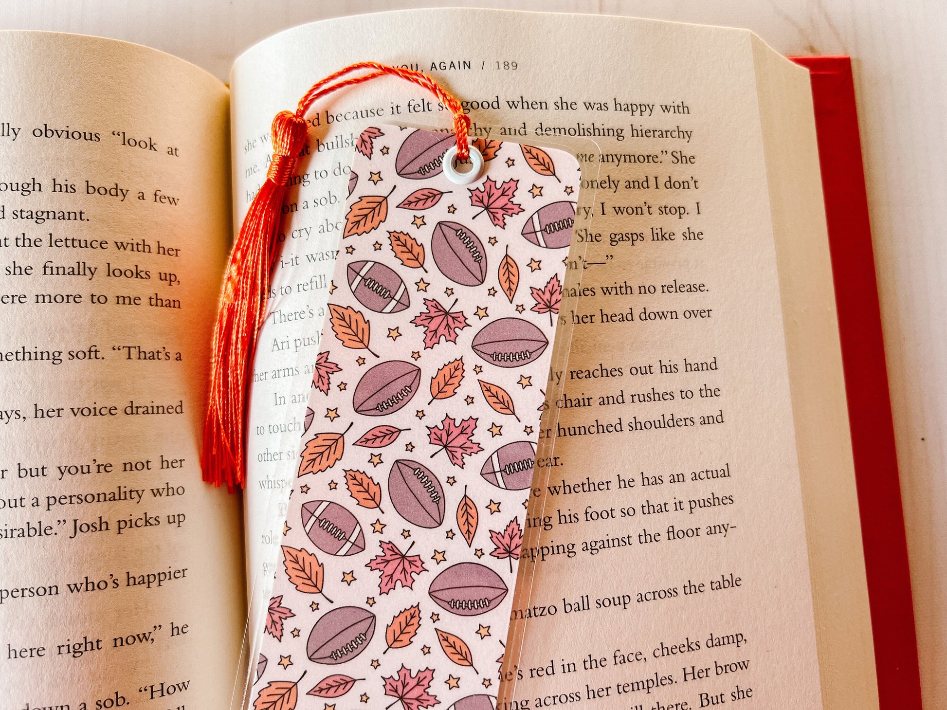 Fall Football Bookmark | Autumn Bookmark | Fall Bookmark | Bookworm Gift | Gift for Reader | Sports Bookmark