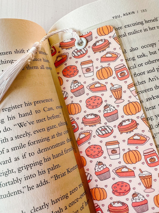 Pumpkin Spice Treats Bookmark | Leaves Bookmark | Autumn Bookmark | Pumpkin Bookmark | Coffee Bookmark | Bookworm Gift | Gift for Reader