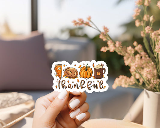 Thankful Thanksgiving Sticker | Book Sticker | Reader Sticker | Cute Sticker | Sticker for E-Reader | Water Bottle Sticker