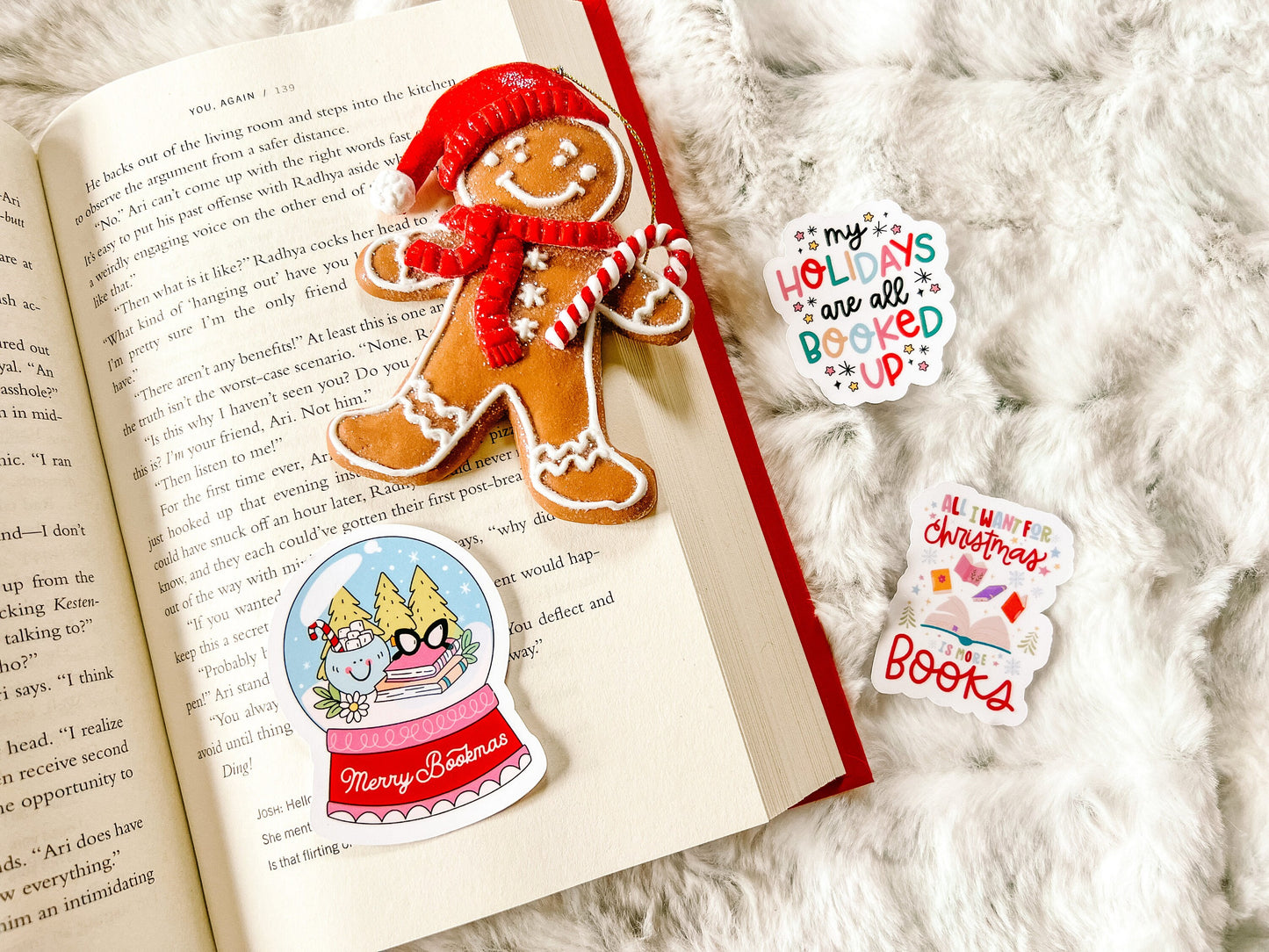 My Holidays are Booked Up Sticker | Book Sticker | Cute Sticker | Christmas Sticker | Bookworm Sticker | Gift for Reader
