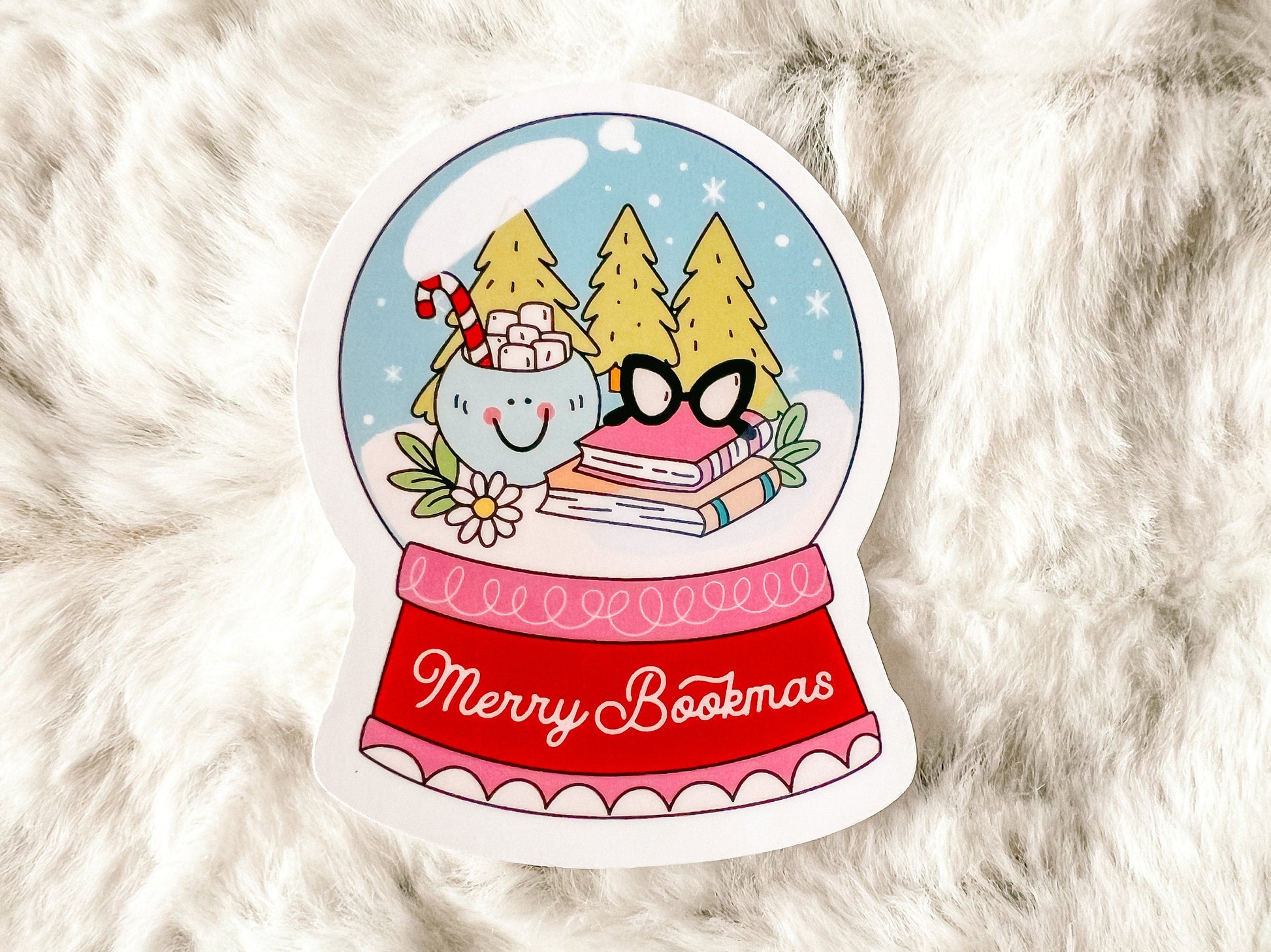 Merry Bookmas Christmas Sticker | Reader Sticker | Cute Sticker | Sticker for E-Reader | Book Lover Sticker | Bookworm Sticker