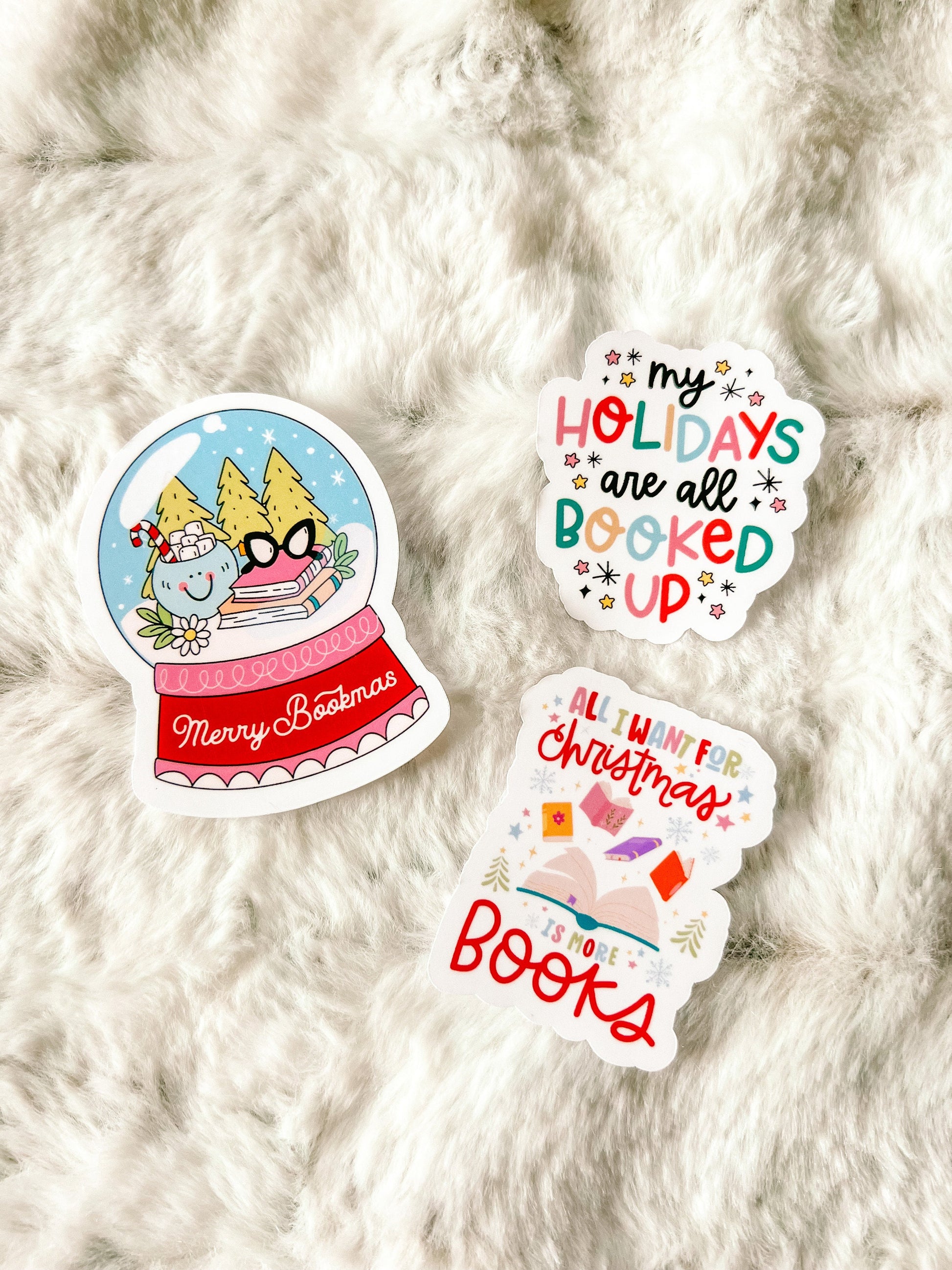 Merry Bookmas Christmas Sticker | Reader Sticker | Cute Sticker | Sticker for E-Reader | Book Lover Sticker | Bookworm Sticker