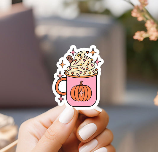 Pumpkin Spice Coffee Mug Sticker | Book Sticker | Reader Sticker | Cute Sticker | Book Lover Sticker | Bookworm Sticker