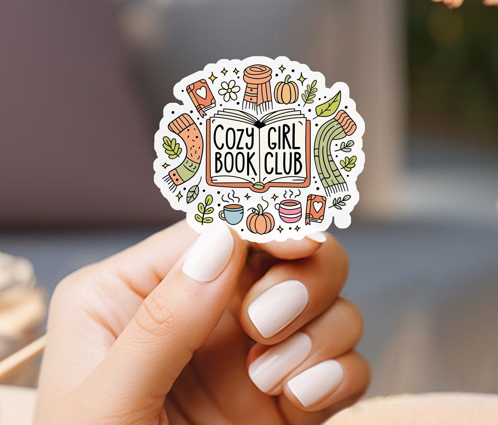 Cozy Girl Book Club Fall Vinyl Sticker