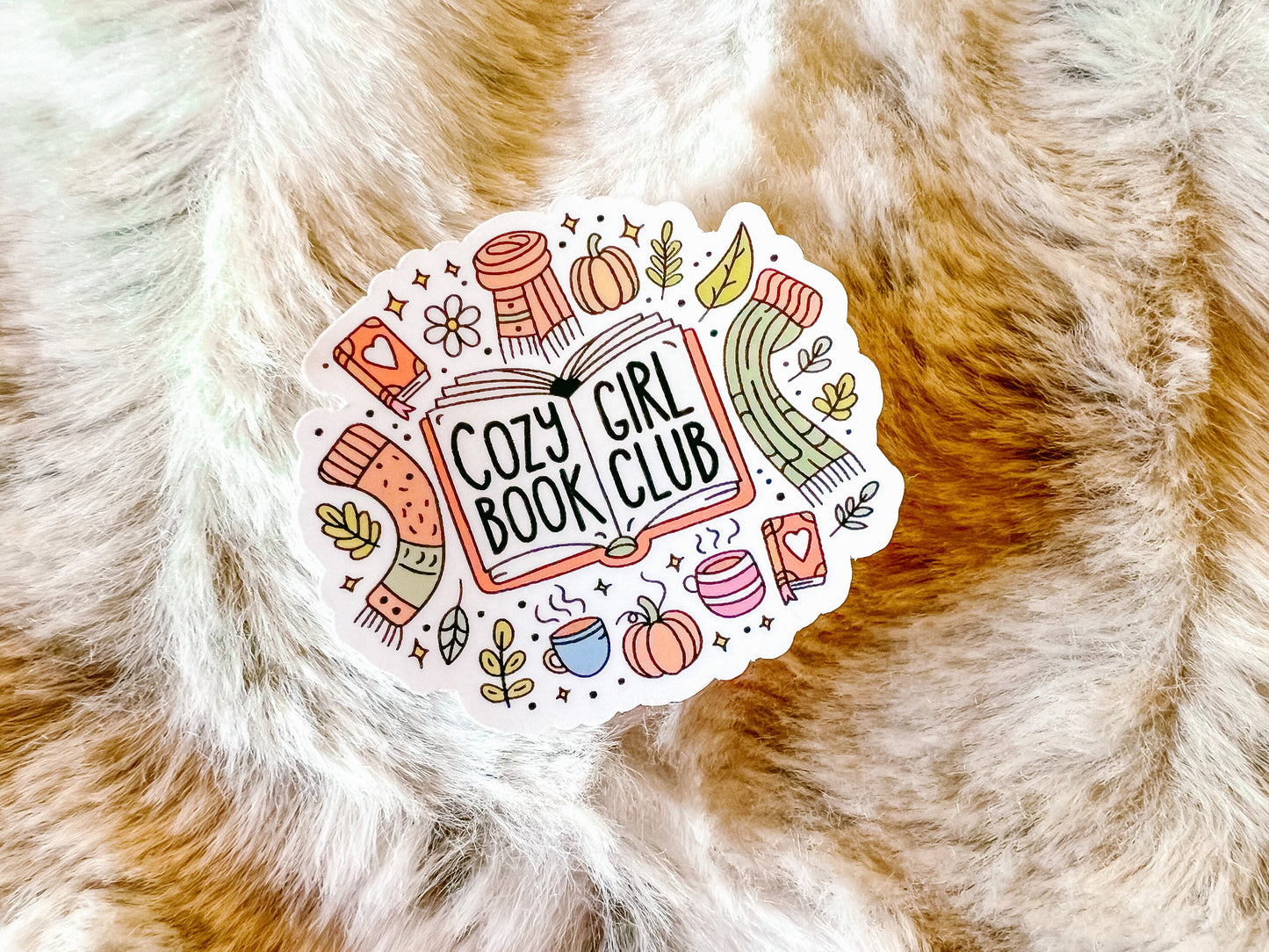 Cozy Girl Book Club Fall Vinyl Sticker