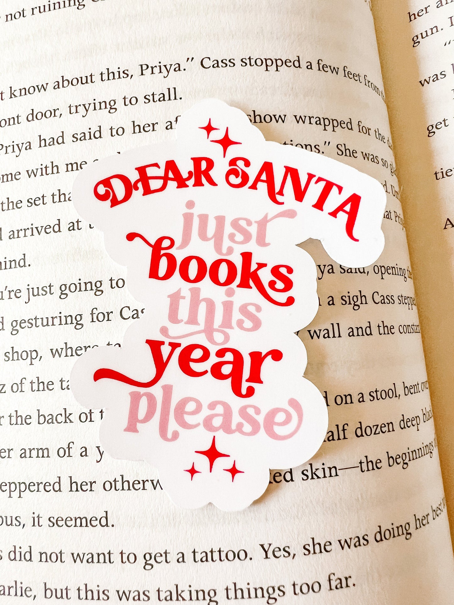 Christmas List Books Christmas Sticker | Reader Sticker | Cute Sticker | Sticker for E-Reader | Book Lover Sticker | Bookworm Sticker
