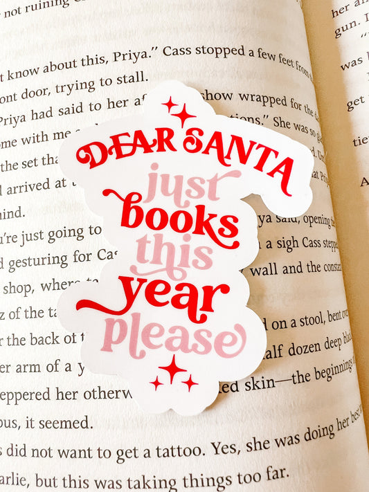 Christmas List Books Christmas Sticker | Reader Sticker | Cute Sticker | Sticker for E-Reader | Book Lover Sticker | Bookworm Sticker