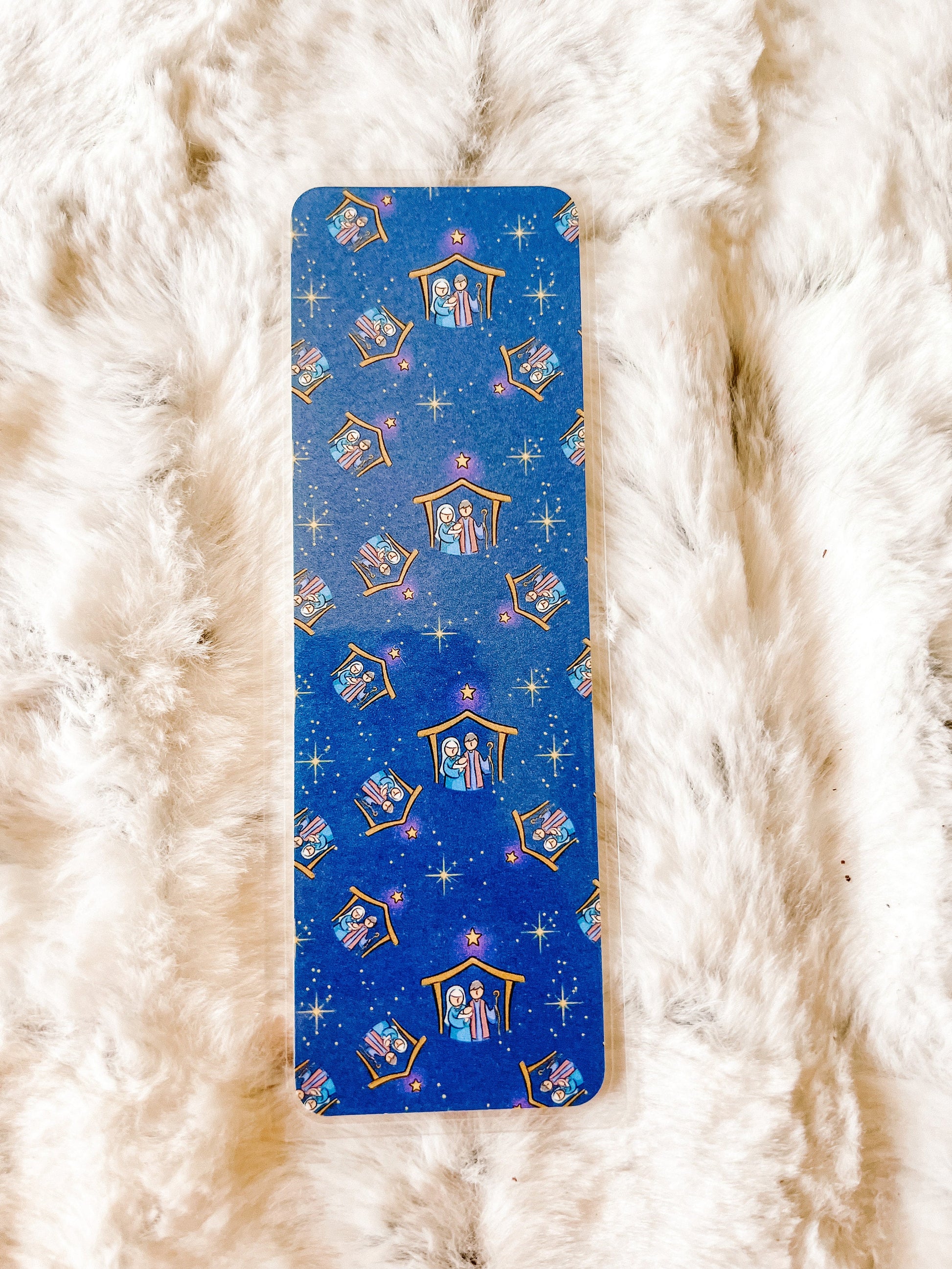 Blue Nativity Christmas Bookmark | Christmas Bookmark | Christian Bookmark | Bookworm Gift | Bookmark for Bible | Stocking Stuffer