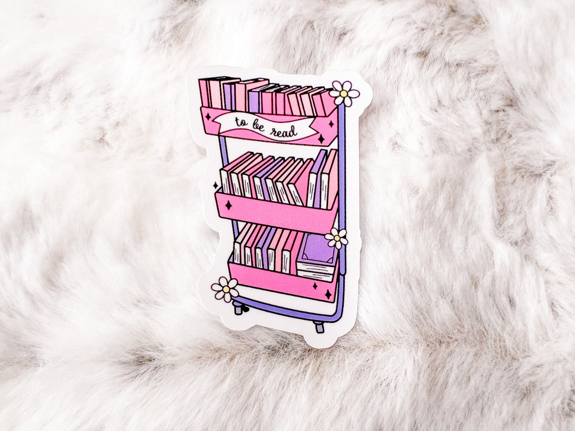 Book Cart Sticker | Reader Sticker | Bookworm Sticker | Gift For Reader | Bookworm Gift | Die Cut Sticker | Book Sticker