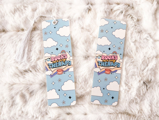Books Are My Therapy Bookmark | Book Lovers Bookmark | Laminated Bookmark | Bookworm Gift | Gift for Reader | Librarian Gift