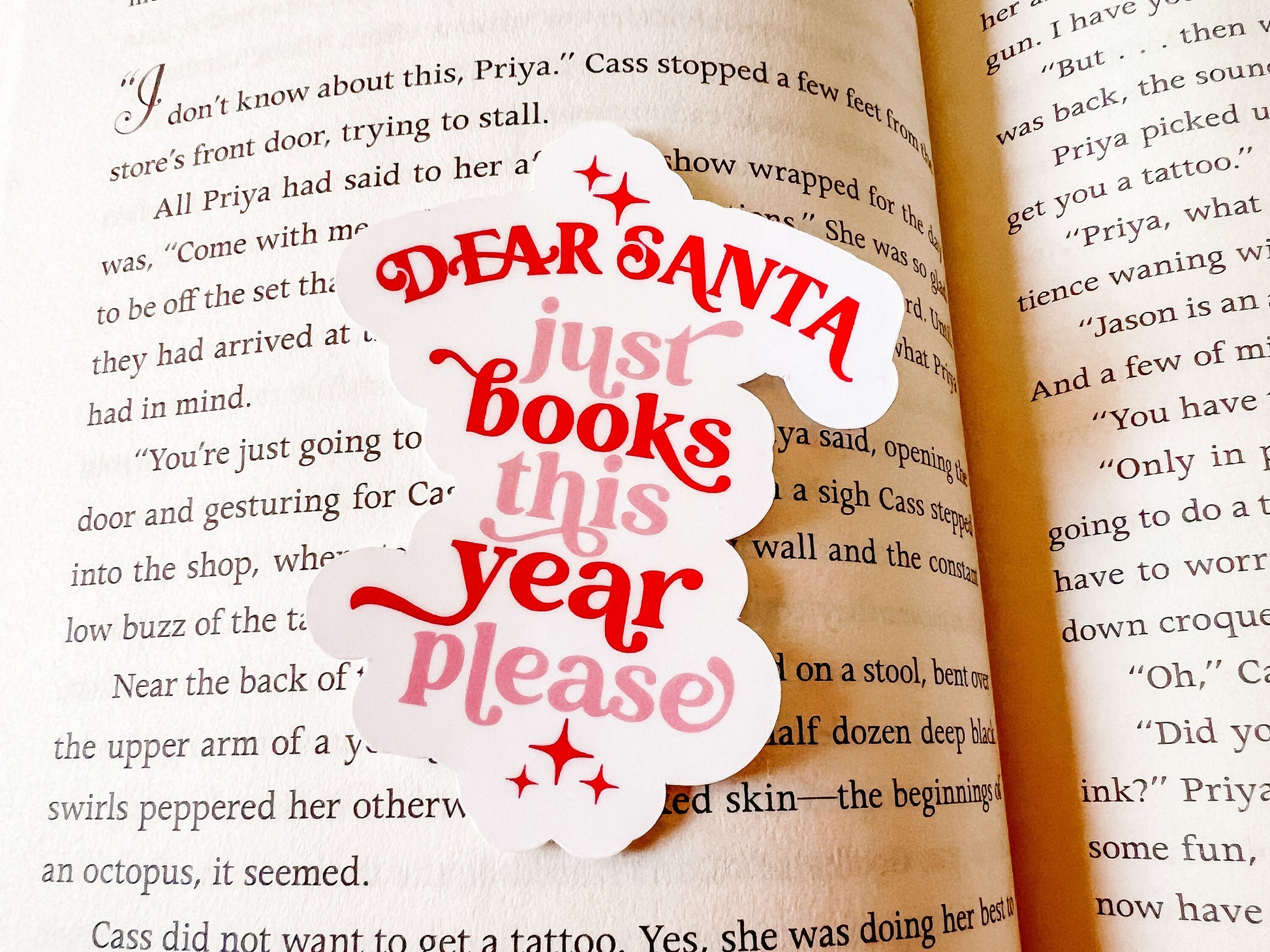 Christmas List Books Christmas Sticker | Reader Sticker | Cute Sticker | Sticker for E-Reader | Book Lover Sticker | Bookworm Sticker