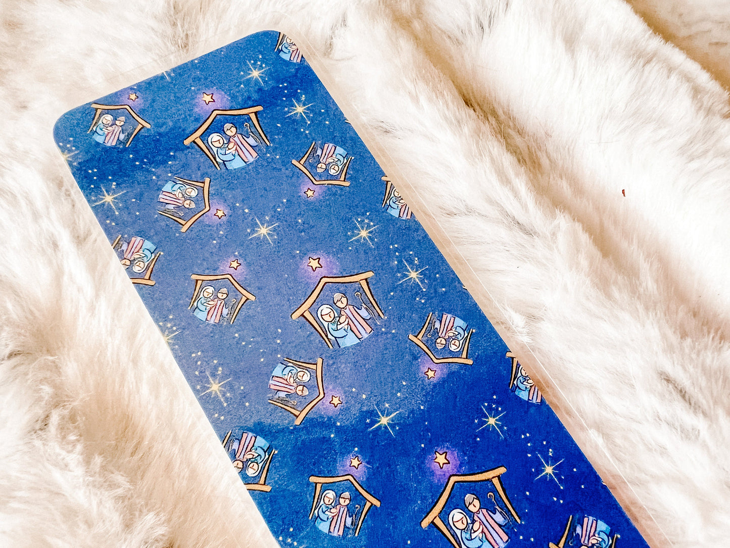 Blue Nativity Christmas Bookmark | Christmas Bookmark | Christian Bookmark | Bookworm Gift | Bookmark for Bible | Stocking Stuffer