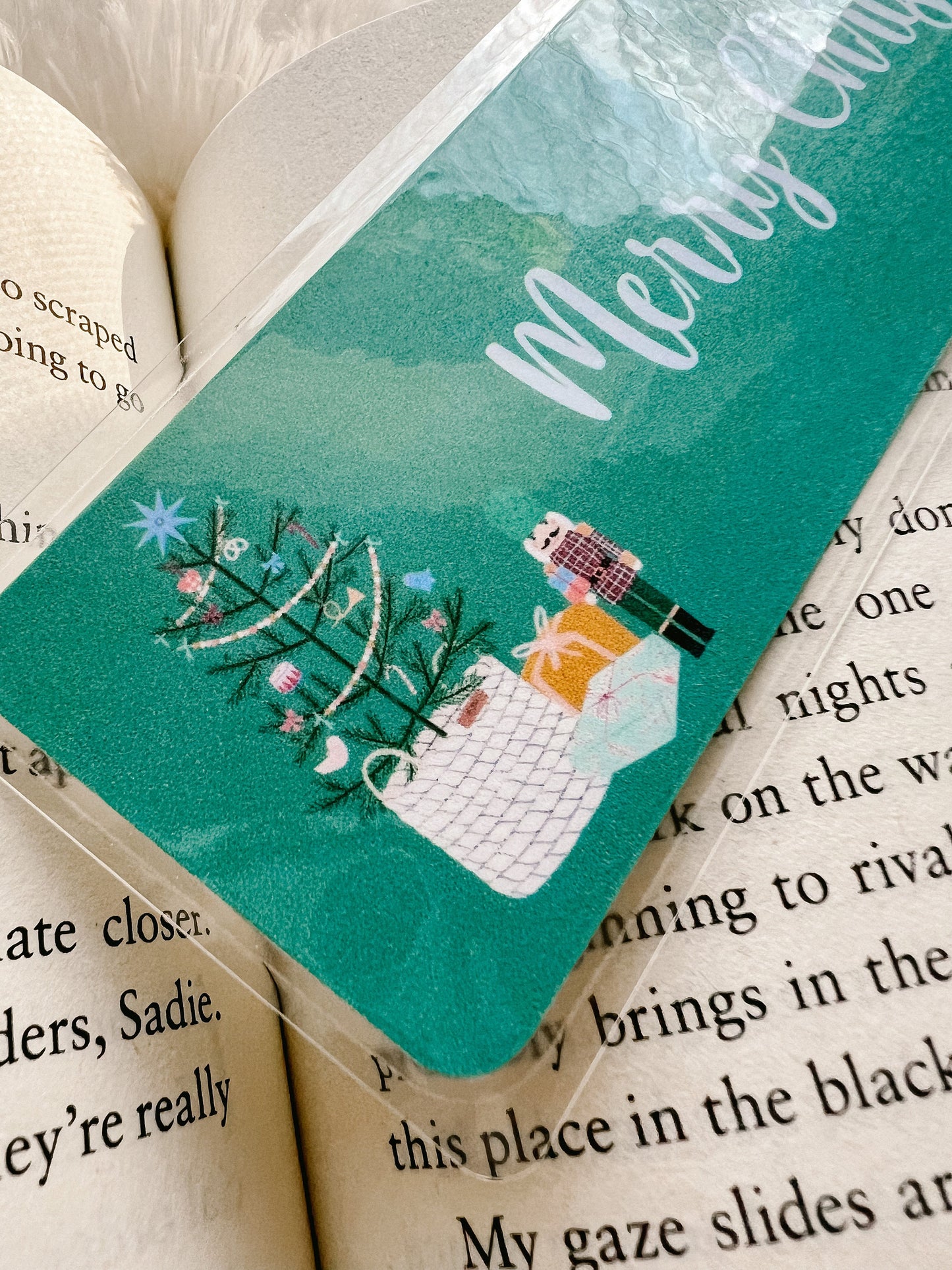Merry Christmas Nutcracker & Tree Christmas Bookmark | Winter Bookmark | Bookworm Gift | Stocking Stuffer | Gift for Reader