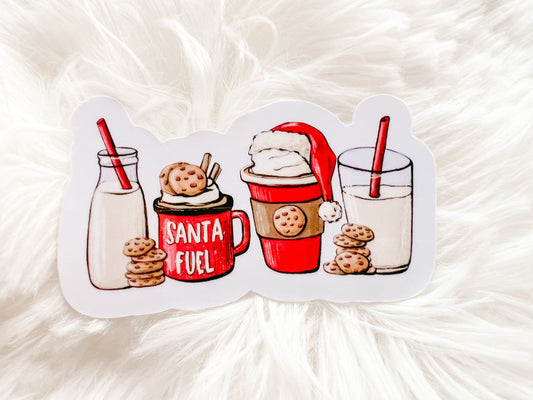 Santa Cookies & Milk Christmas Sticker | Reader Sticker | Cute Sticker | Sticker for E-Reader | Book Lover Sticker | Bookworm Sticker