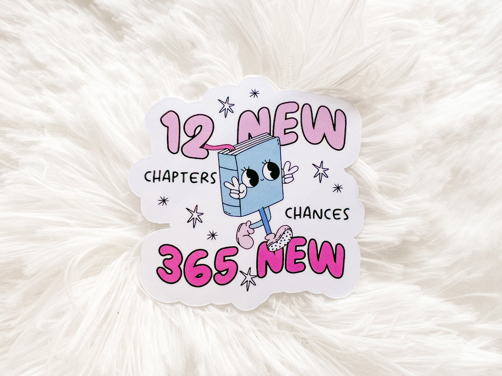 New Chapters Book New Year's Sticker | Reader Sticker | Cute Sticker | Sticker for E-Reader | Book Lover Sticker | Bookworm Sticker