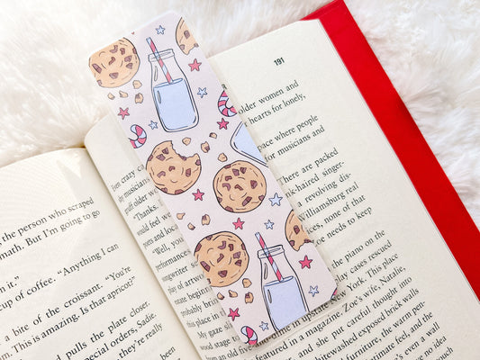 Milk & Cookies Christmas Bookmark | Christmas Bookmark | Winter Bookmark | Bookworm Gift | Stocking Stuffer | Gift for Reader