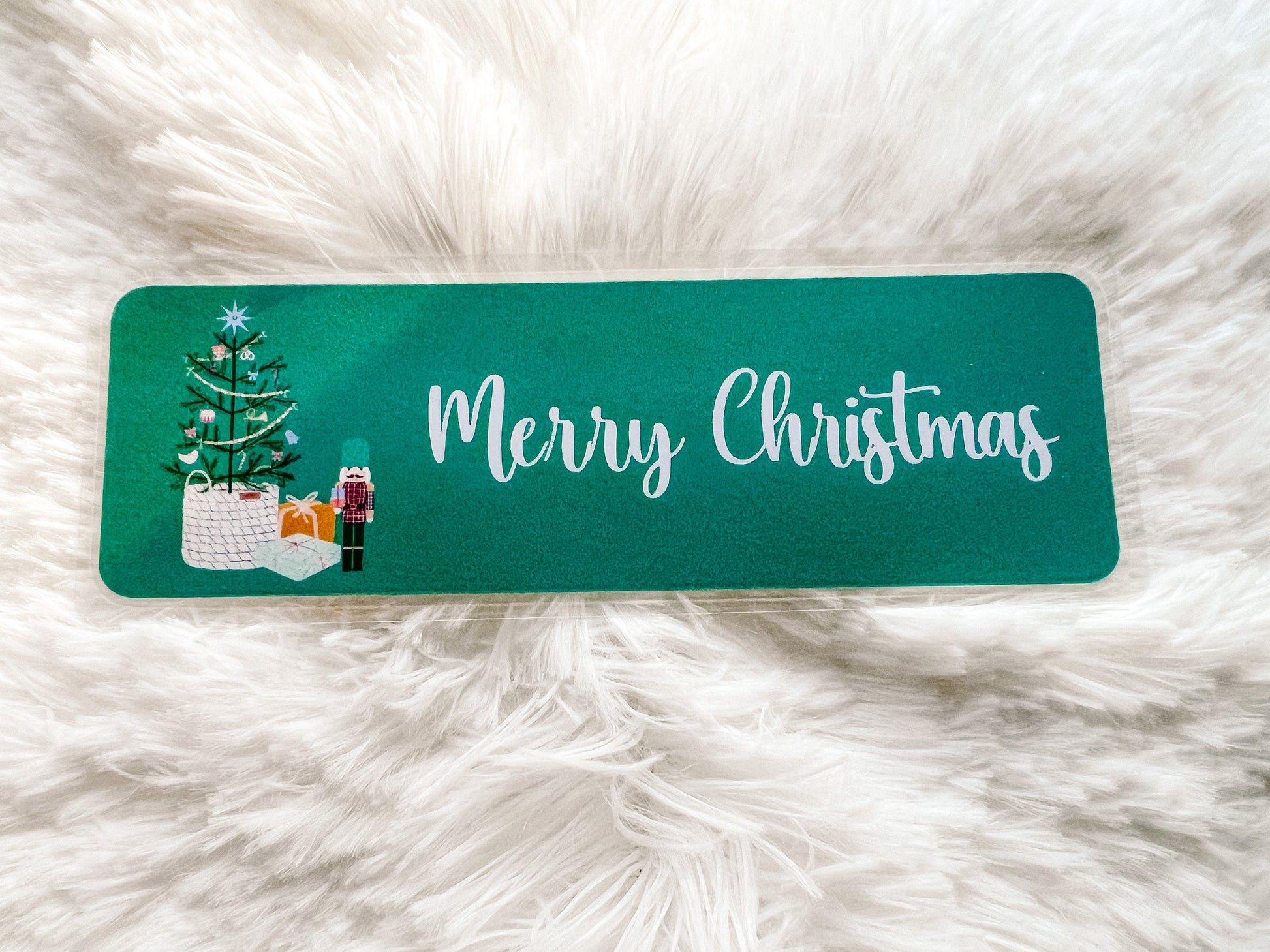 Merry Christmas Nutcracker & Tree Christmas Bookmark | Winter Bookmark | Bookworm Gift | Stocking Stuffer | Gift for Reader