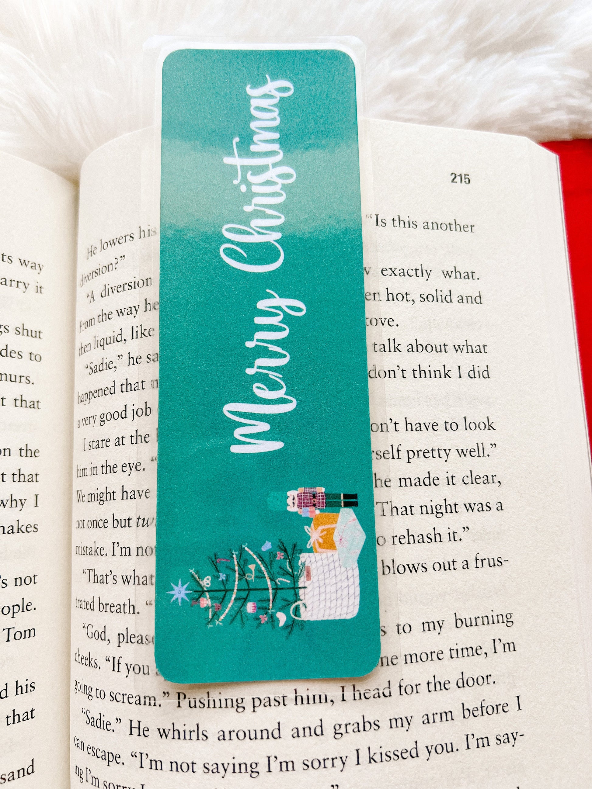 Merry Christmas Nutcracker & Tree Christmas Bookmark | Winter Bookmark | Bookworm Gift | Stocking Stuffer | Gift for Reader