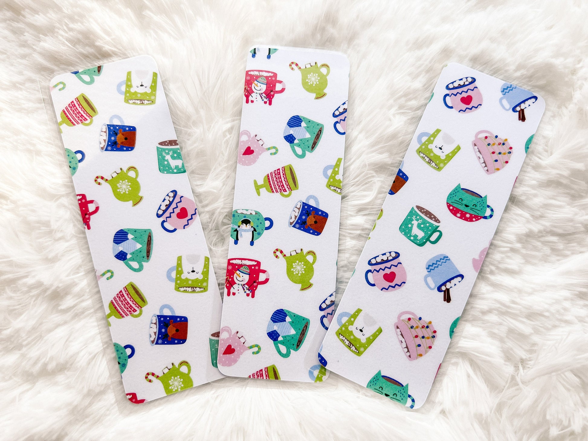 Christmas Mugs Bookmark | Hot Cocoa Bookmark | Christmas Bookmark | Winter Bookmark | Gift for Reader | Christmas Cookie Bookmark