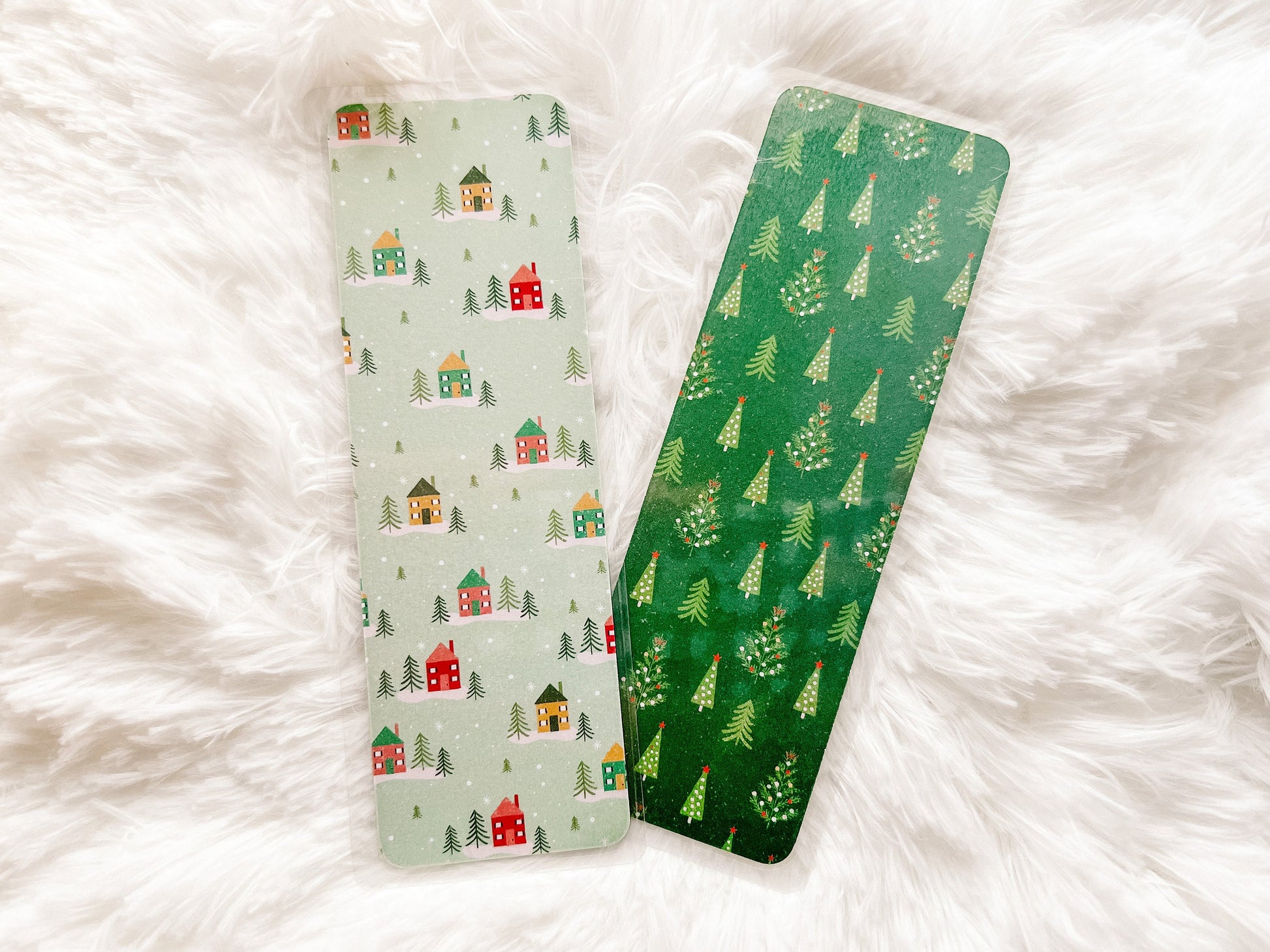 Christmas Village Bookmarks | Christmas Bookmark | Winter Bookmark | Gift for Reader | Bookworm Gift | Christmas Tree Bookmark