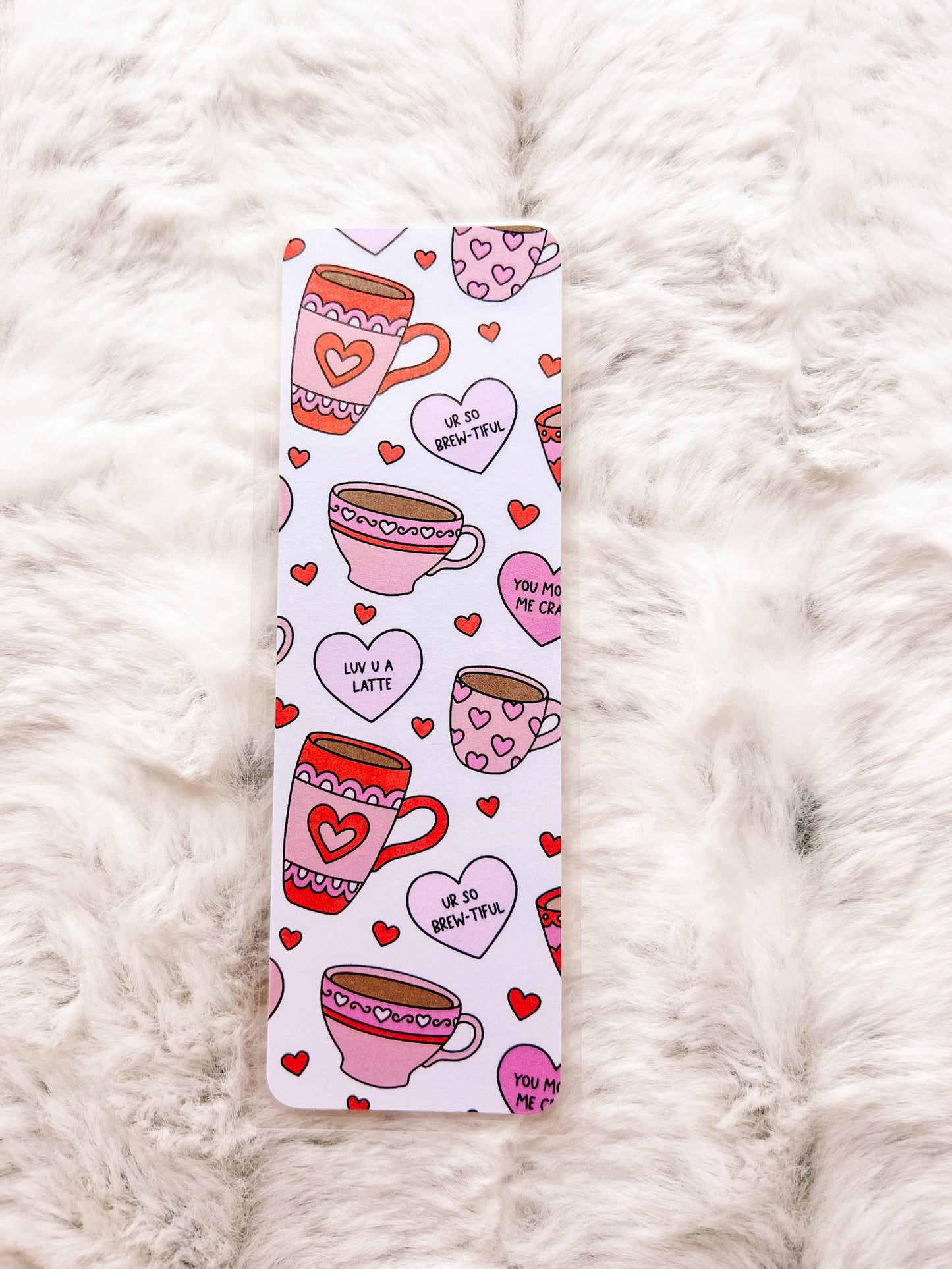 Coffee Valentine's Bookmark | Valentine's Day Bookmark | Love Bookmark | Heart Bookmark | Bookworm Gift | Book Lover | Latte Bookmark