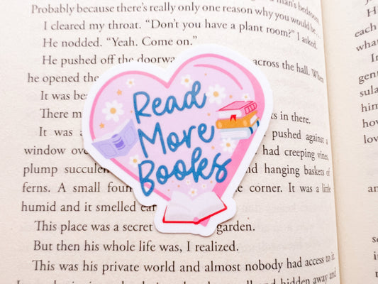 Read More Books Sticker | Reader Sticker | Cute Sticker | Sticker for E-Reader | Book Lover Sticker | Bookworm Sticker | Gift for Reader
